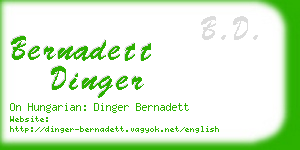 bernadett dinger business card